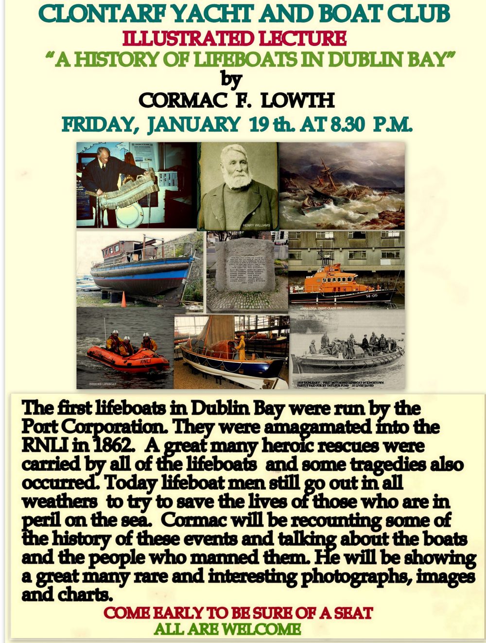Clontarf Yacht Club: Dublin Bay Lifeboats & Shackleton's Escape