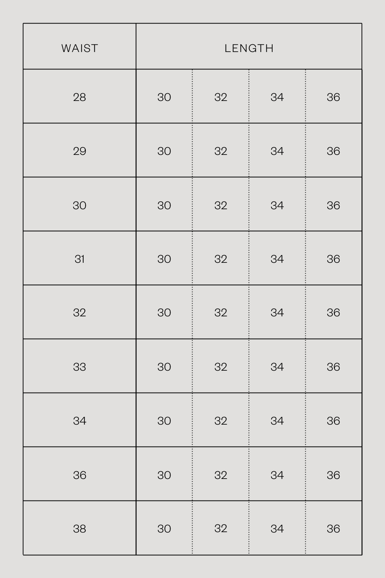 Asos tall size guide hotsell