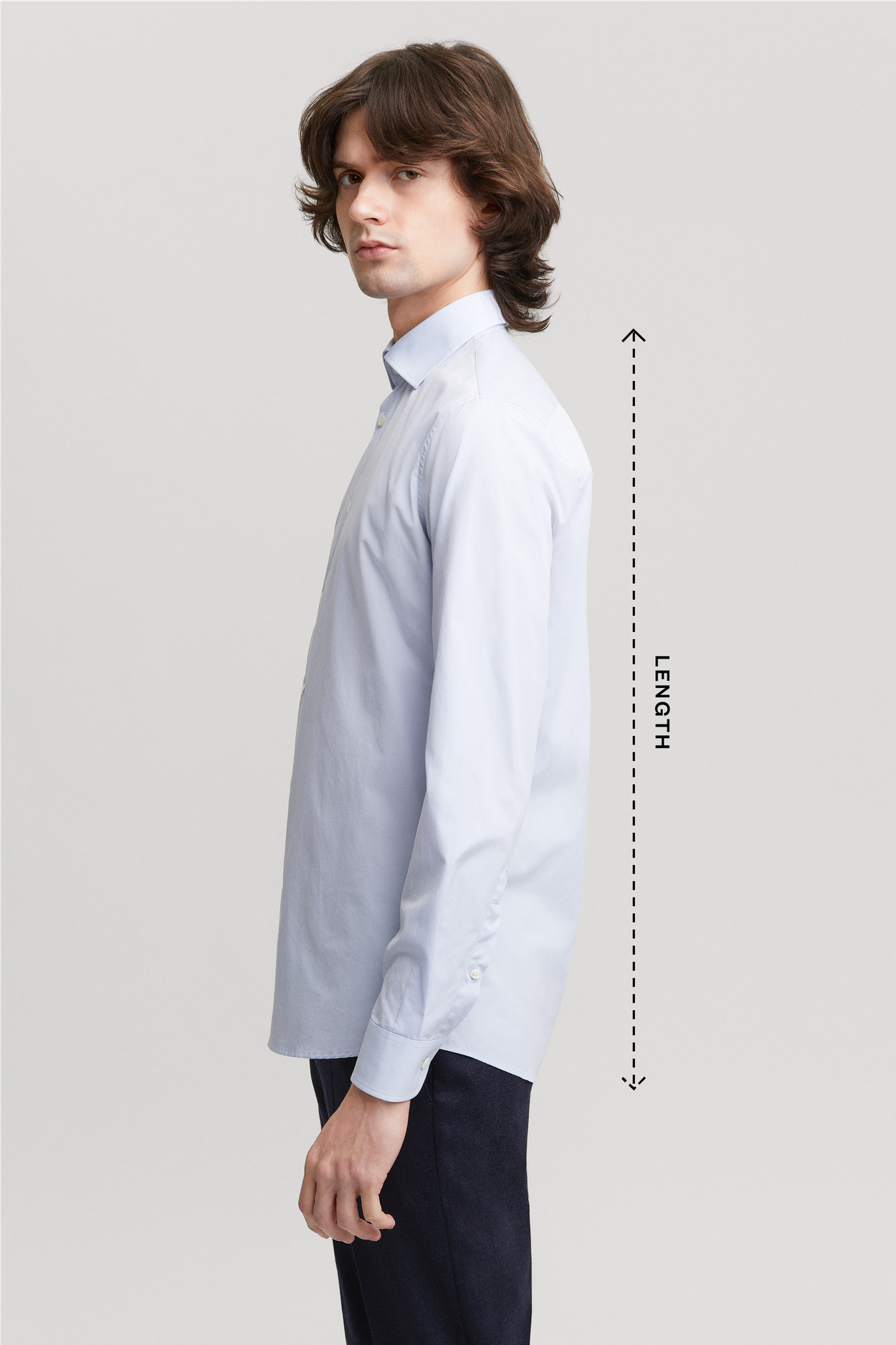 M size discount shirt shoulder length