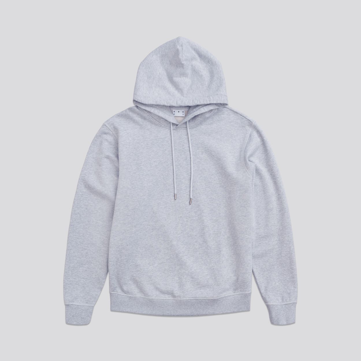 Grey Melange Hoodie  Organic Cotton Loopback - ASKET