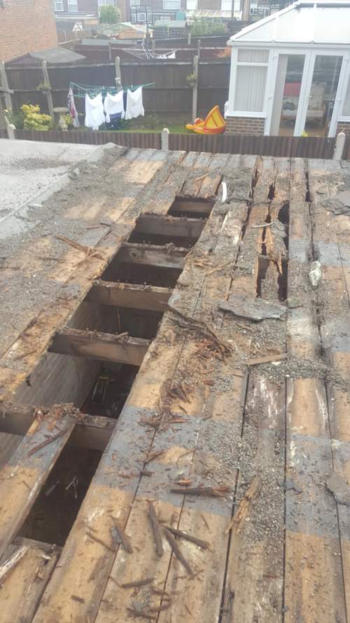 the client was fourtanuate that the rot had not extended into the rafters as it had been left in a state of disrepair for so long