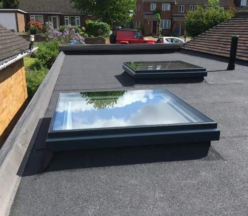 flat roof plasma type windows are a modern looking option