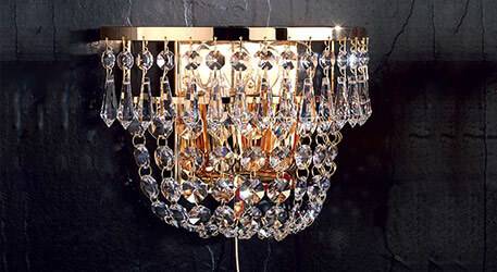 vegglamper krystall