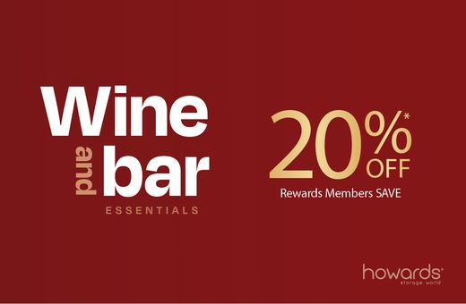 Howards Storage: Members Save 20% on Wine & Bar Essentials