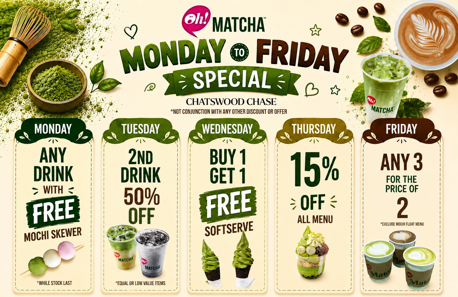 Oh! Matcha - Weekday Specials 