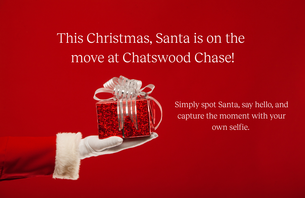 Santa in motion at Chatswood Chase