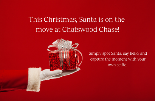 Santa in motion at Chatswood Chase