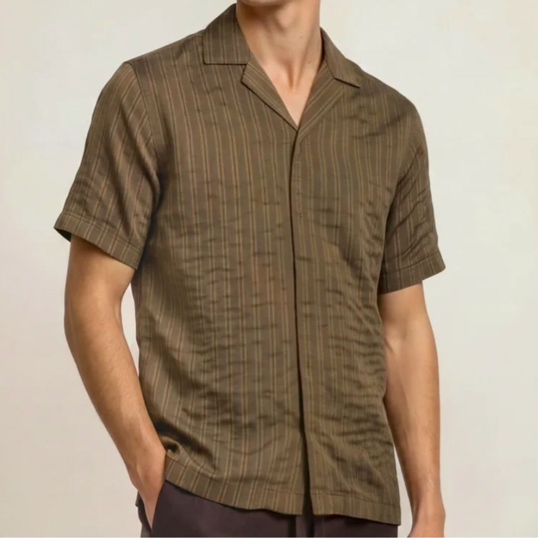 Relaxed Silk-Blend Stripe Shirt