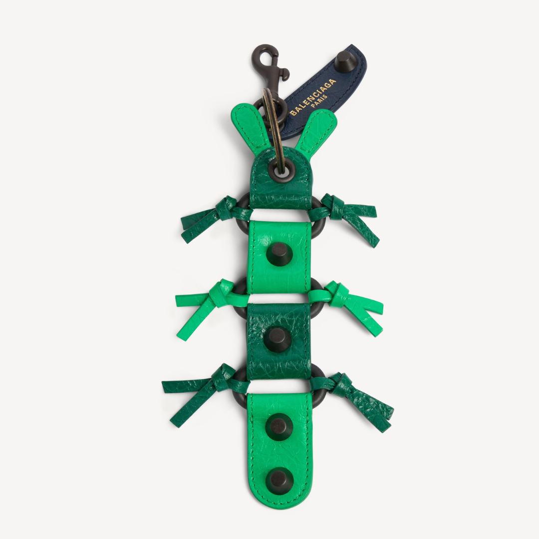 Men's Le City Caterpillar Keychain/charm in Acid Green