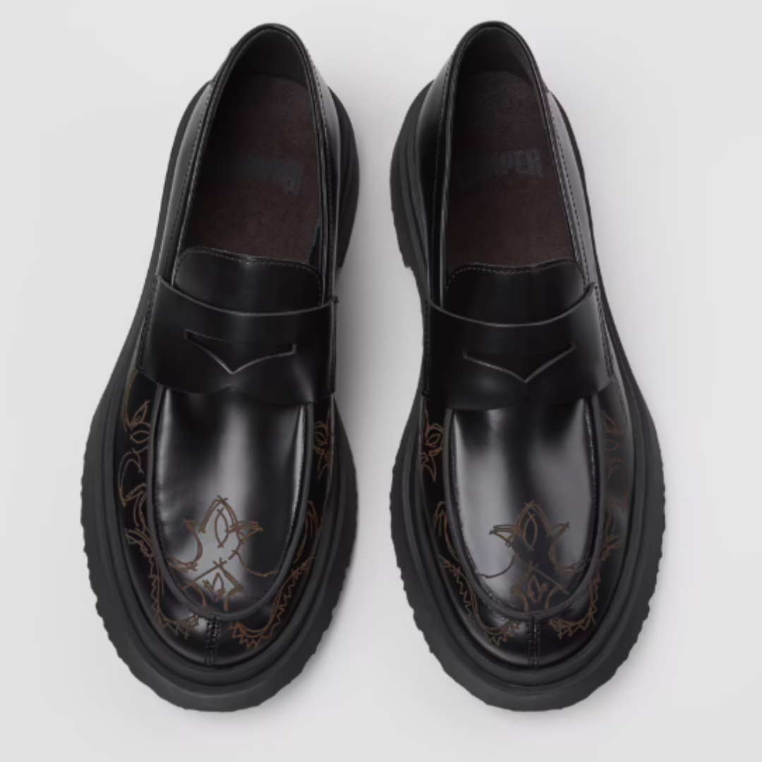 Black Leather Moccasins