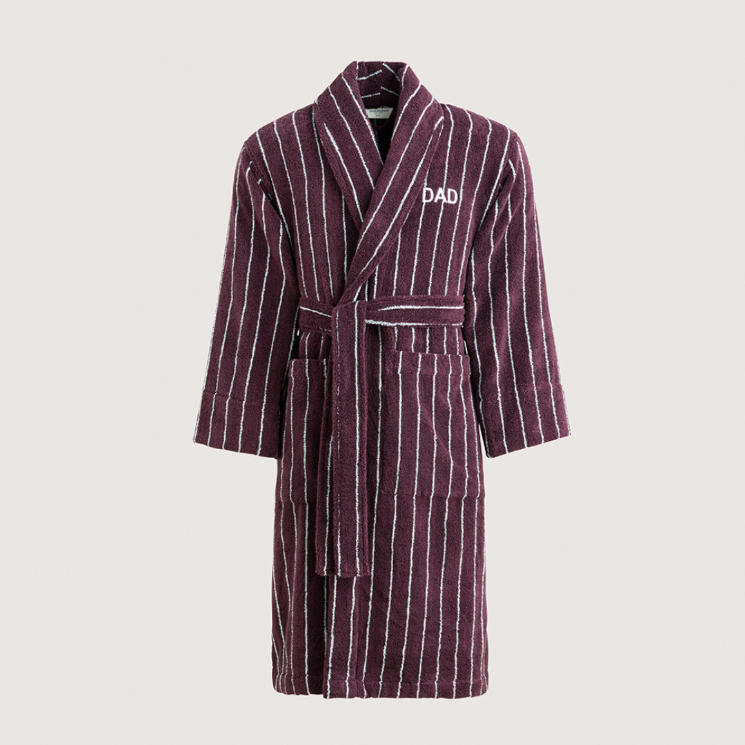 Aven Stripe Dad Robe in Clove