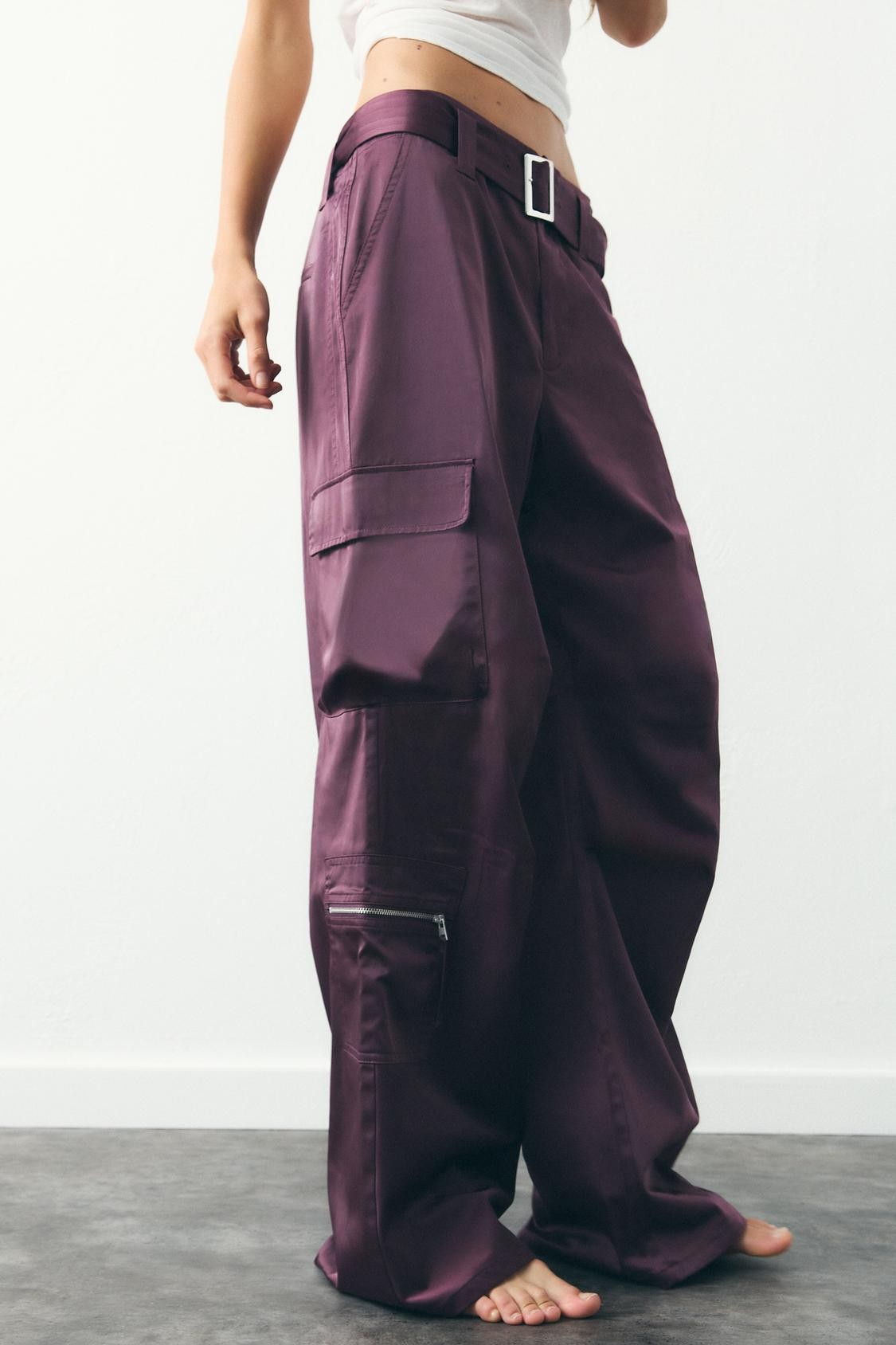 ZARA | SATIN CARGO TROUSERS | $89.95