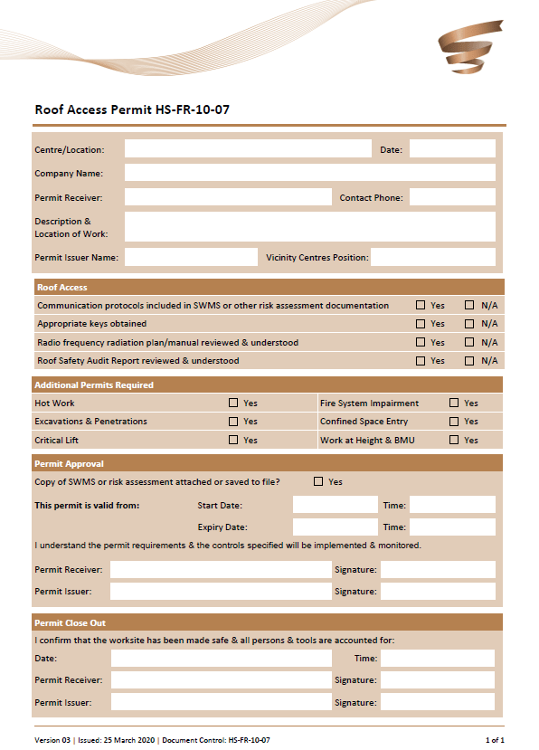 roof access form