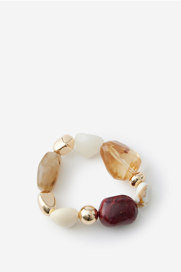 Gold & Berry Pebble Bracelet