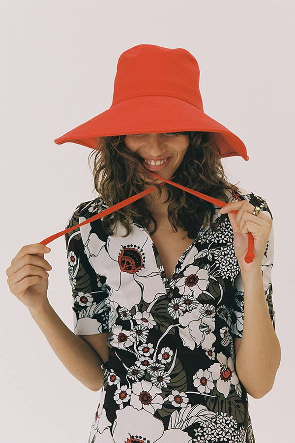 David Jones red Lack Of Colour hat