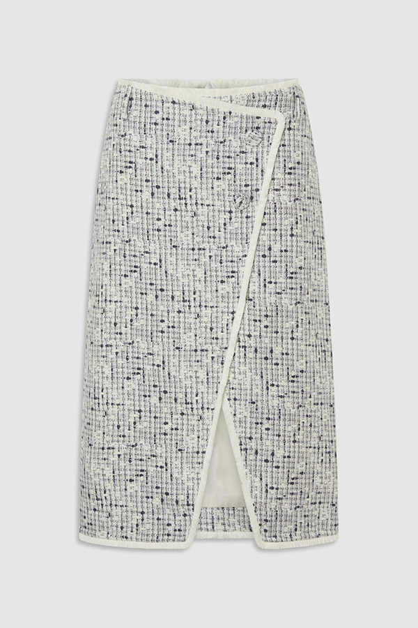 Oroton tweed wrap skirt