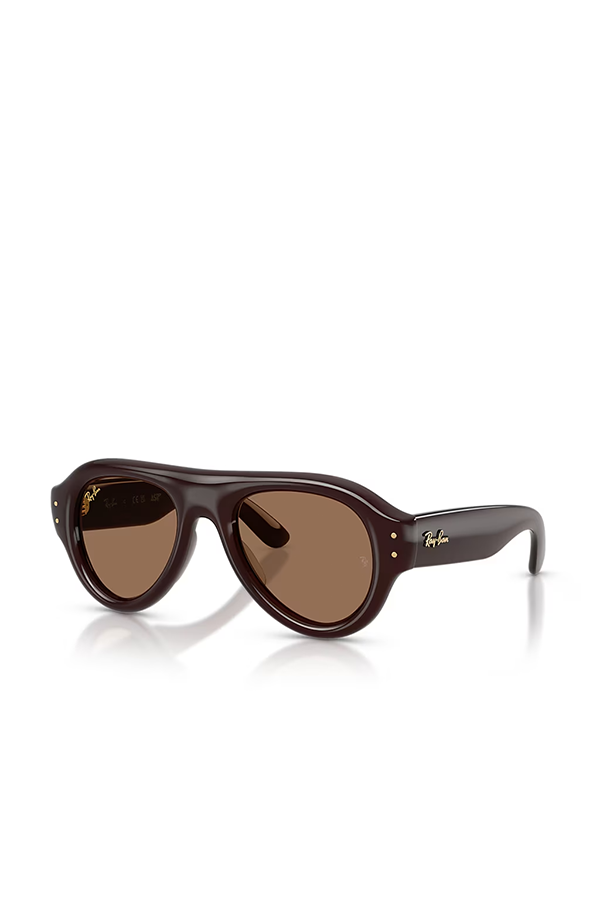 Ray-Ban Aviator Puffer sunglasses in transparent dark brown