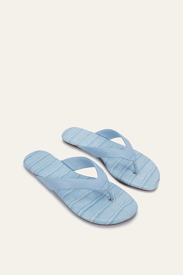 Jo Mercer Blue leather thongs
