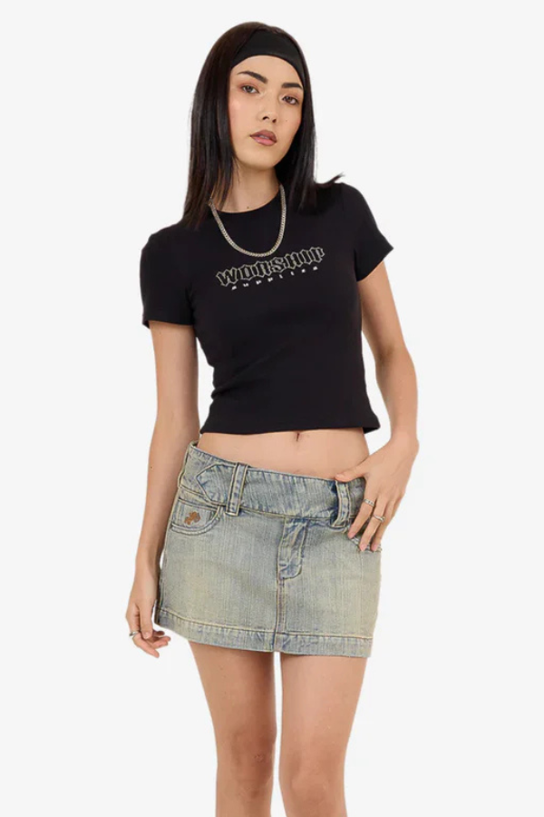 GLUE STORE | WORSHIP MICRO SKIRT | $109.99