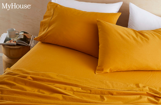 My House Save 60% Off MyHouse Stonewash Quilt Cover Set