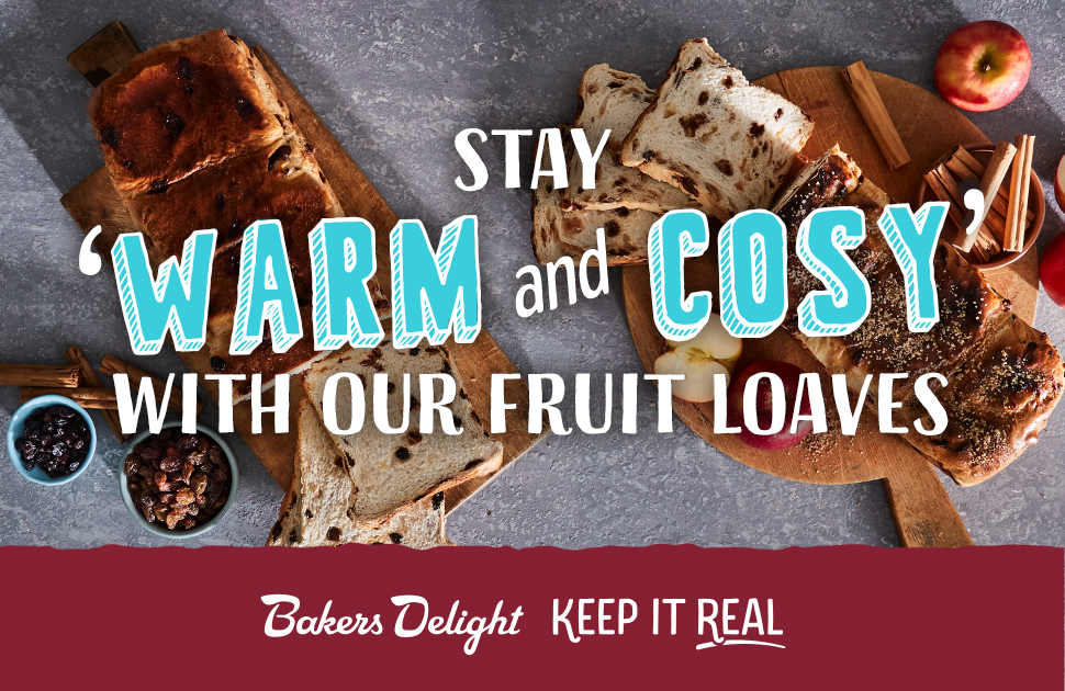 Bakers Delight’s range of delicious Fruit Loaves Bakers Delight