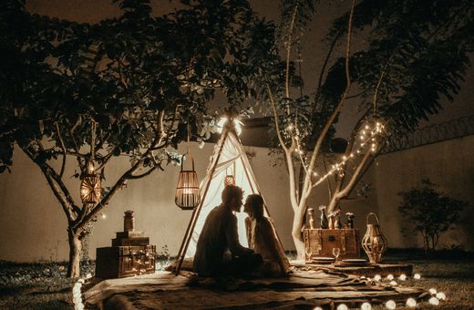 Candle lit picnic