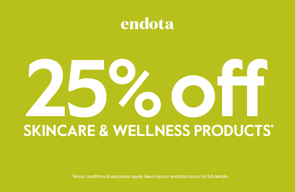Endota Spa Celebrating 25 Years With 25% Off Skincare & Wellness Products*