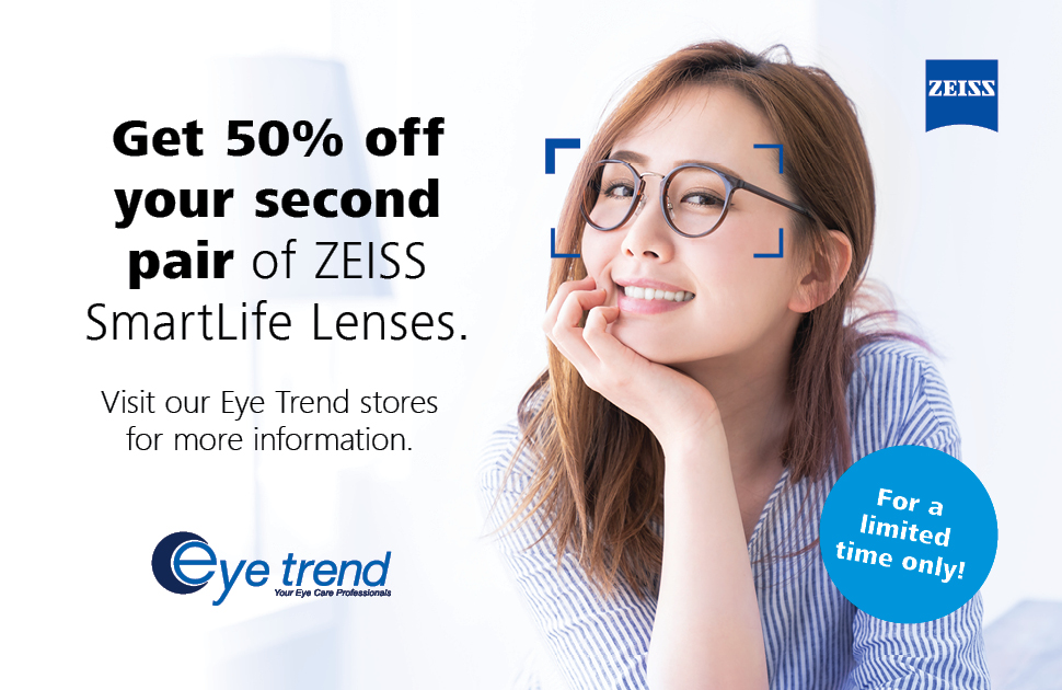 Eye Trend: '50% off your second pair of SmartLife Lenses' offer (April -  June 2022) - Box Hill Central