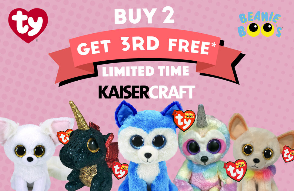 Buy 2 get 3rd Free Beanie Boos at Kaisercraft