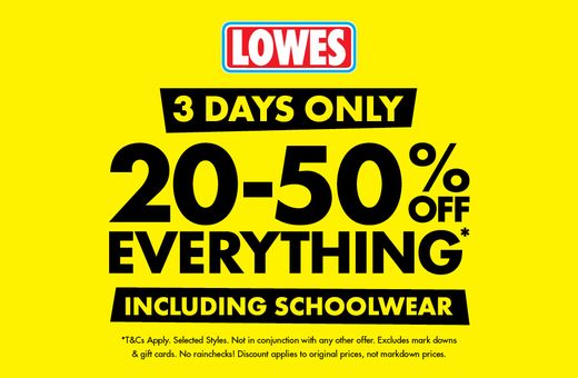 Lowes 20-50% Off Everything