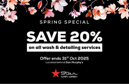 20% off ALL services at Star Car Wash Galleria