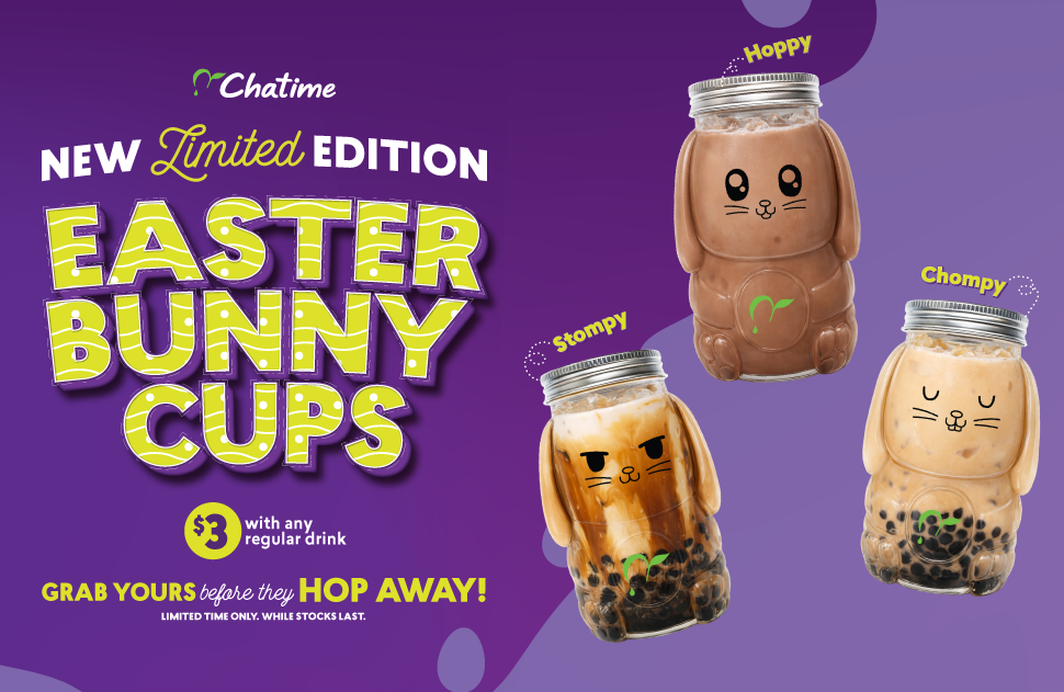 Chatime  |  Hop to it! Limited Edition Easter Bunny Cups