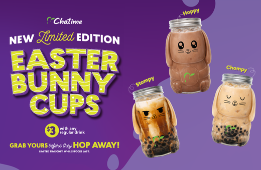 Chatime  |  Hop to it! Limited Edition Easter Bunny Cups