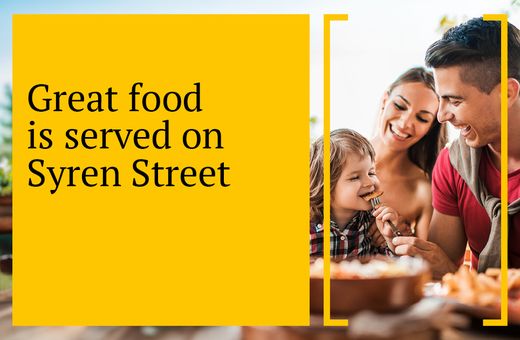 Great food is served on Syren Street
