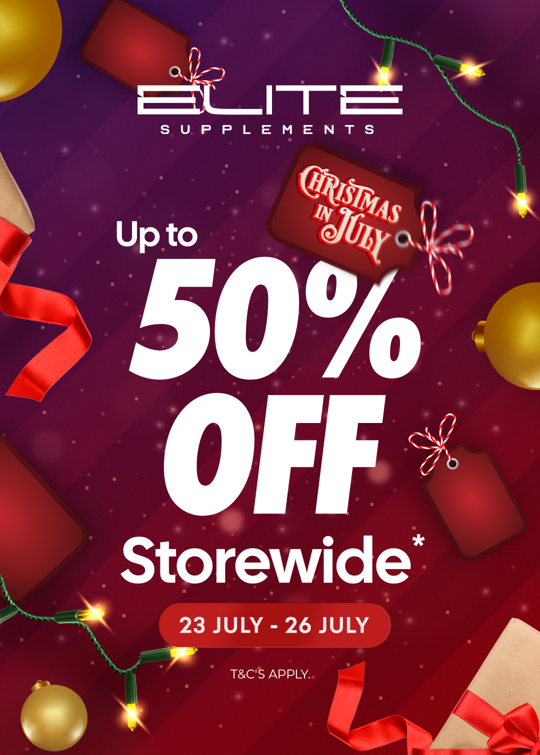 Up to 50% off storewide* at Elite Supplements