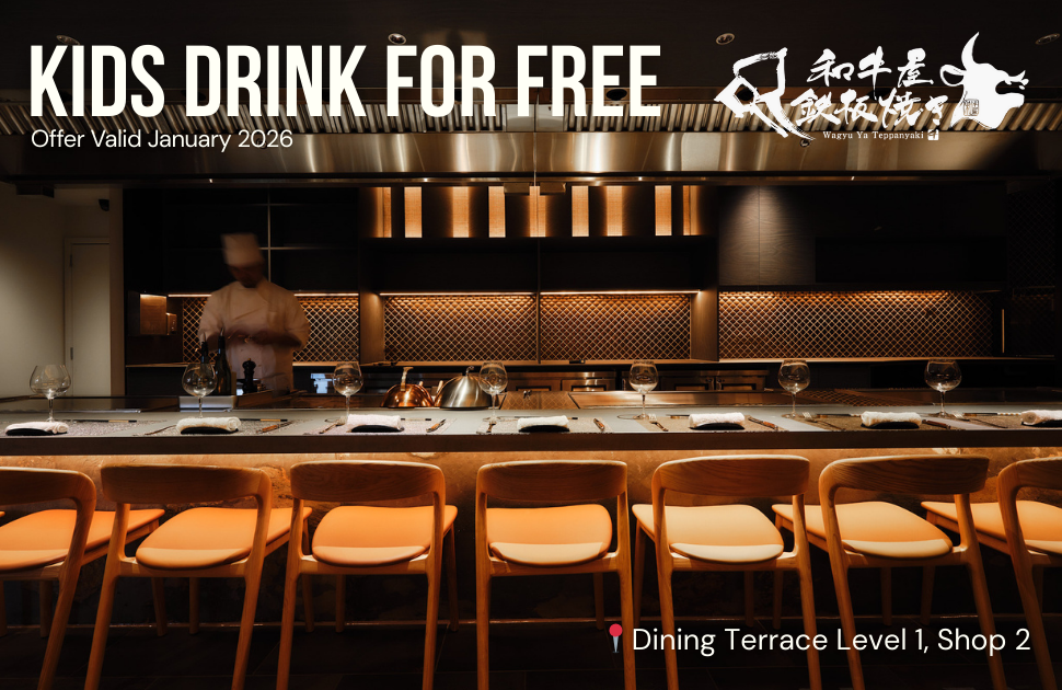 Kids drink for free at Wagyu Ya Teppanyaki