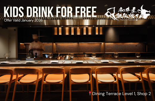 Kids drink for free at Wagyu Ya Teppanyaki