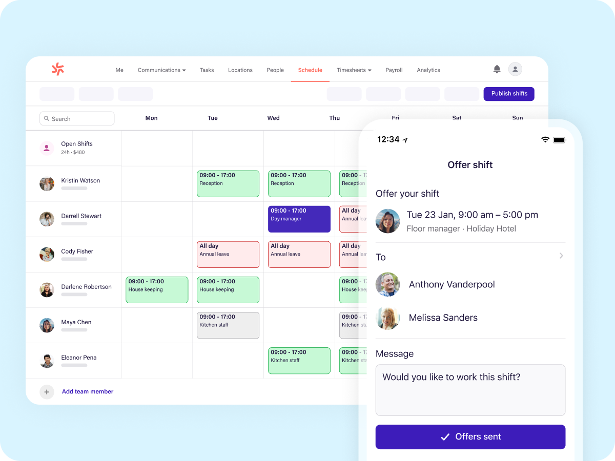 Roster your team with Deputy scheduling software