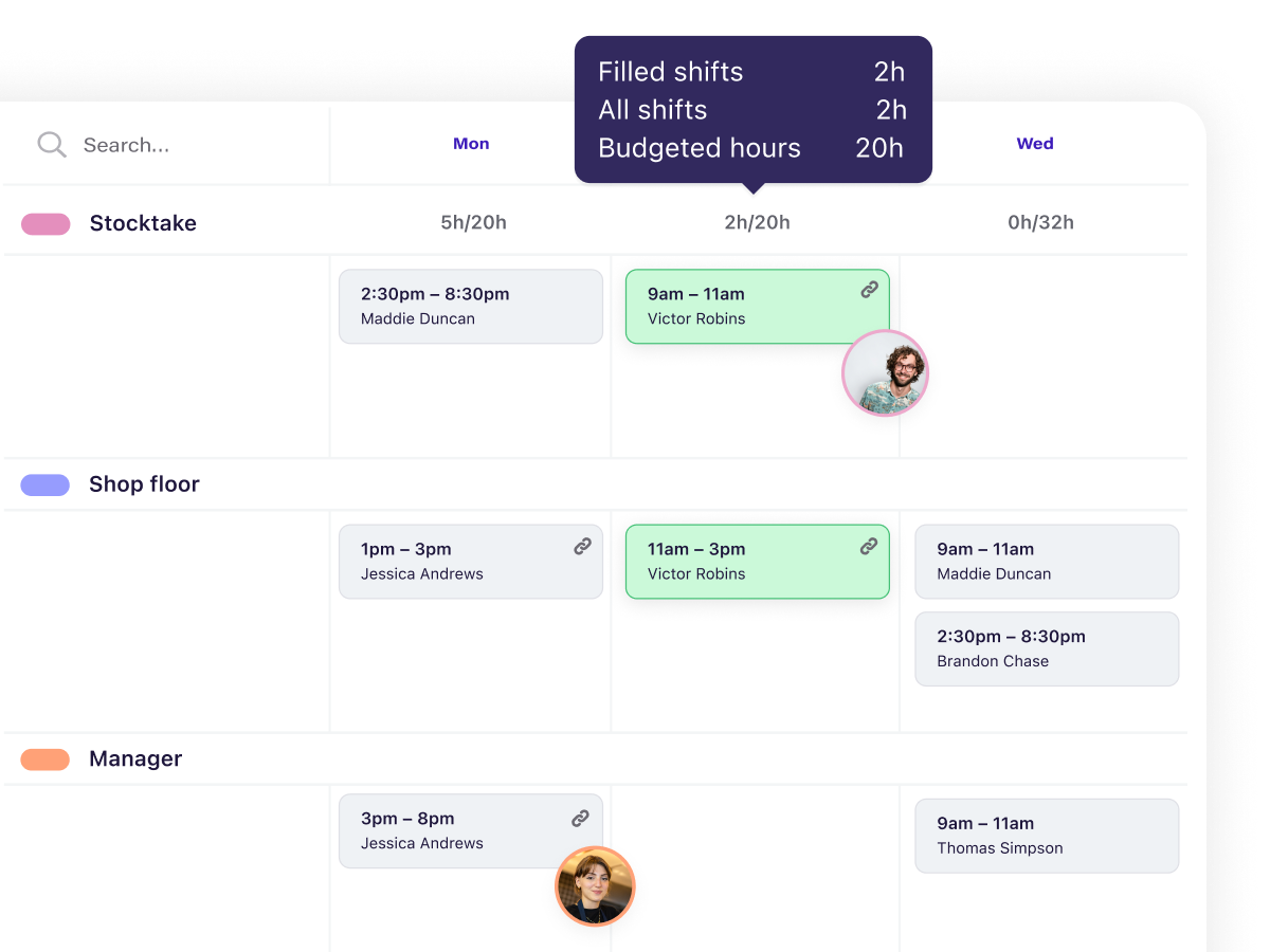 Deputy micro-scheduling coverage