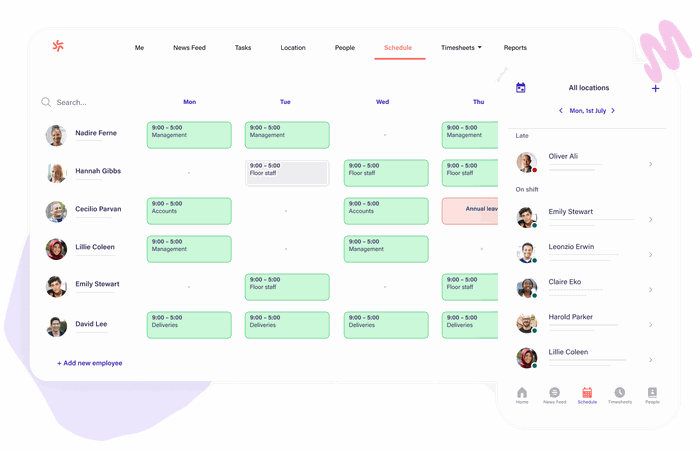 Employee scheduling, time & attendance made easy.