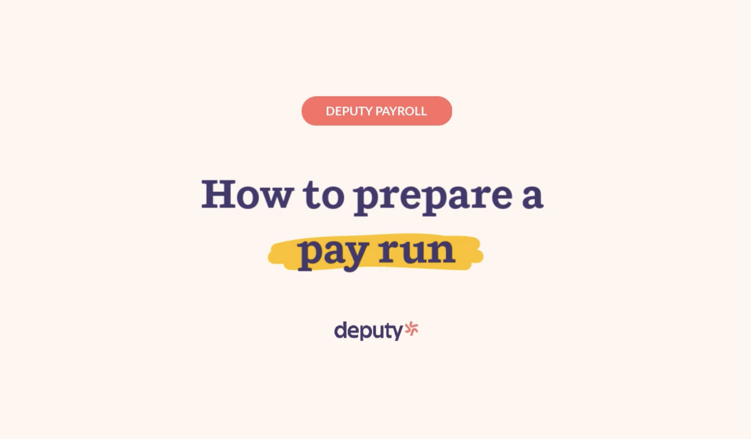 How to prepare a pay run