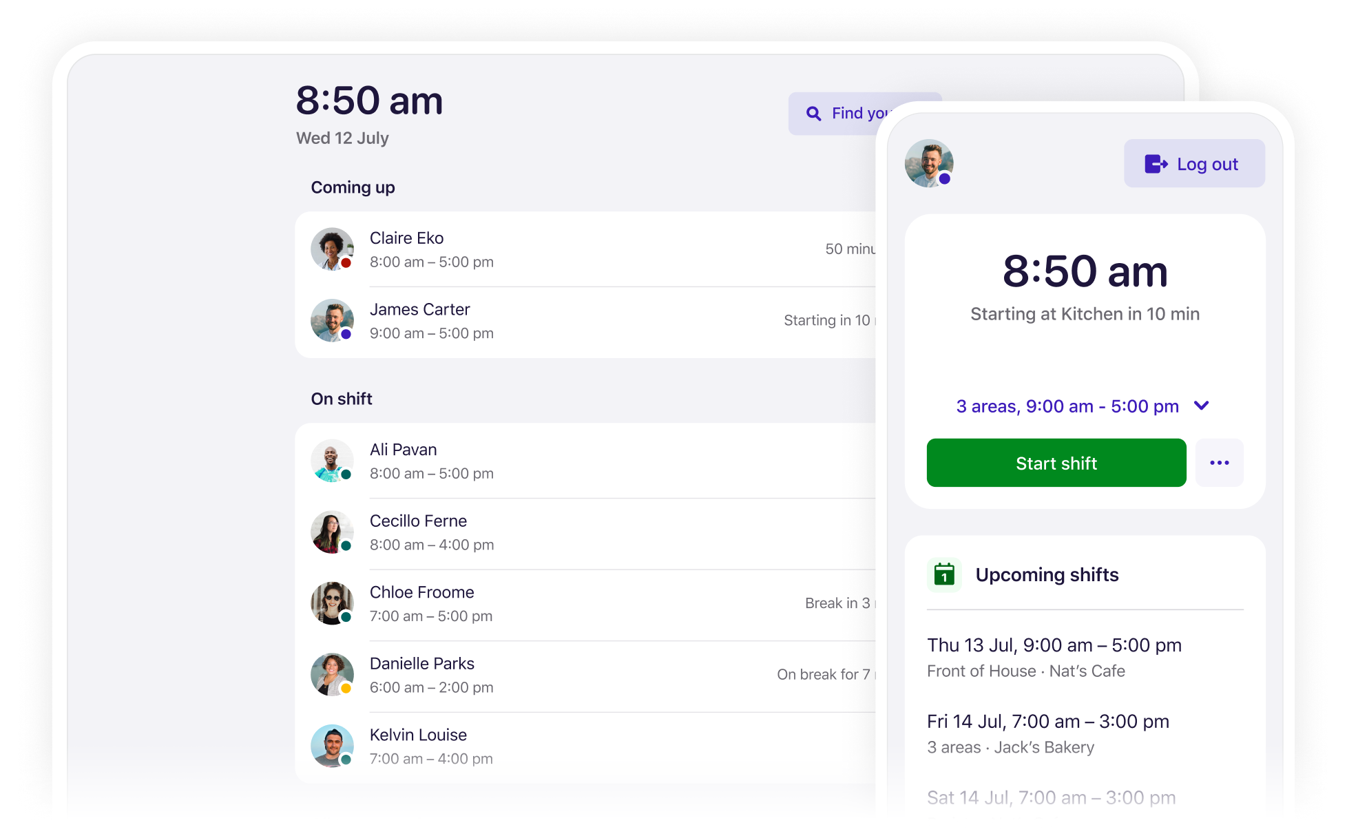 Deputy micro-scheduling time tracking