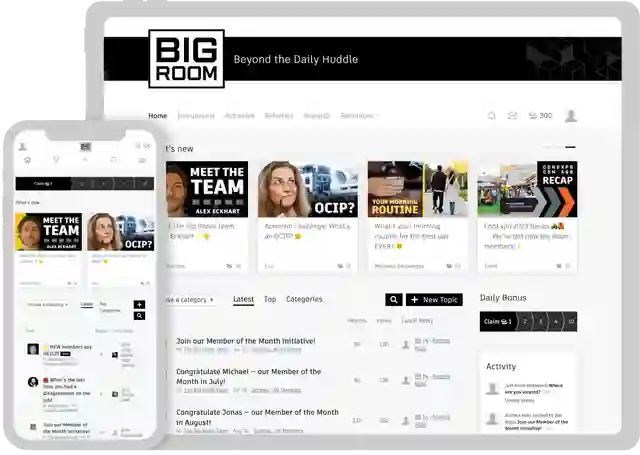 The Big Room Website in mockup devices