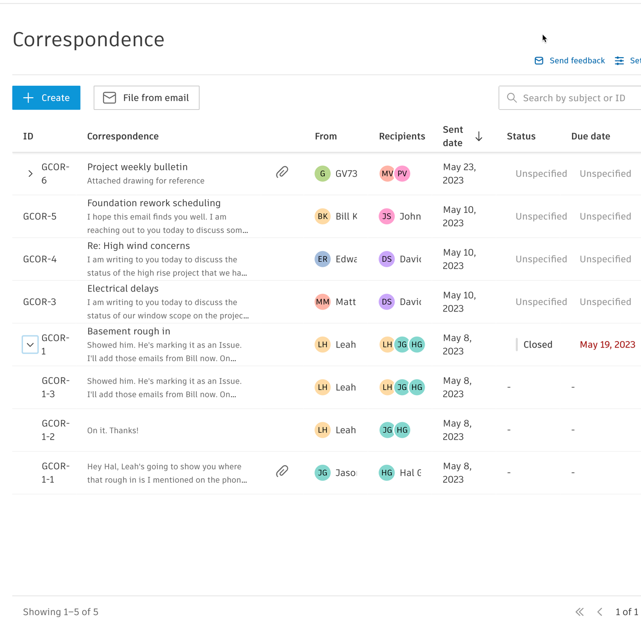 OAC meetings in Construction Meetings Record Software.