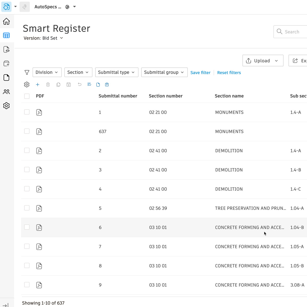 Automatic construction submittal log with Pype, Construction Submittal Software.