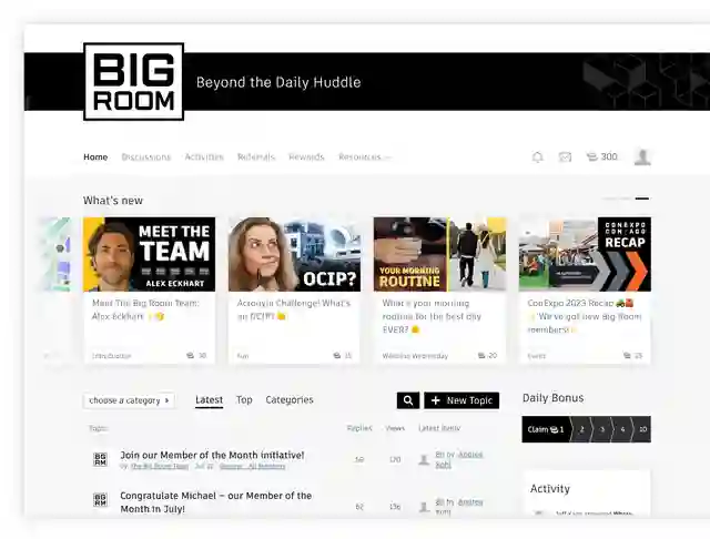 Screenshot of The Big Room Website