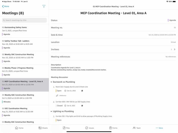 建設ミーティング記録ソフトウェア。