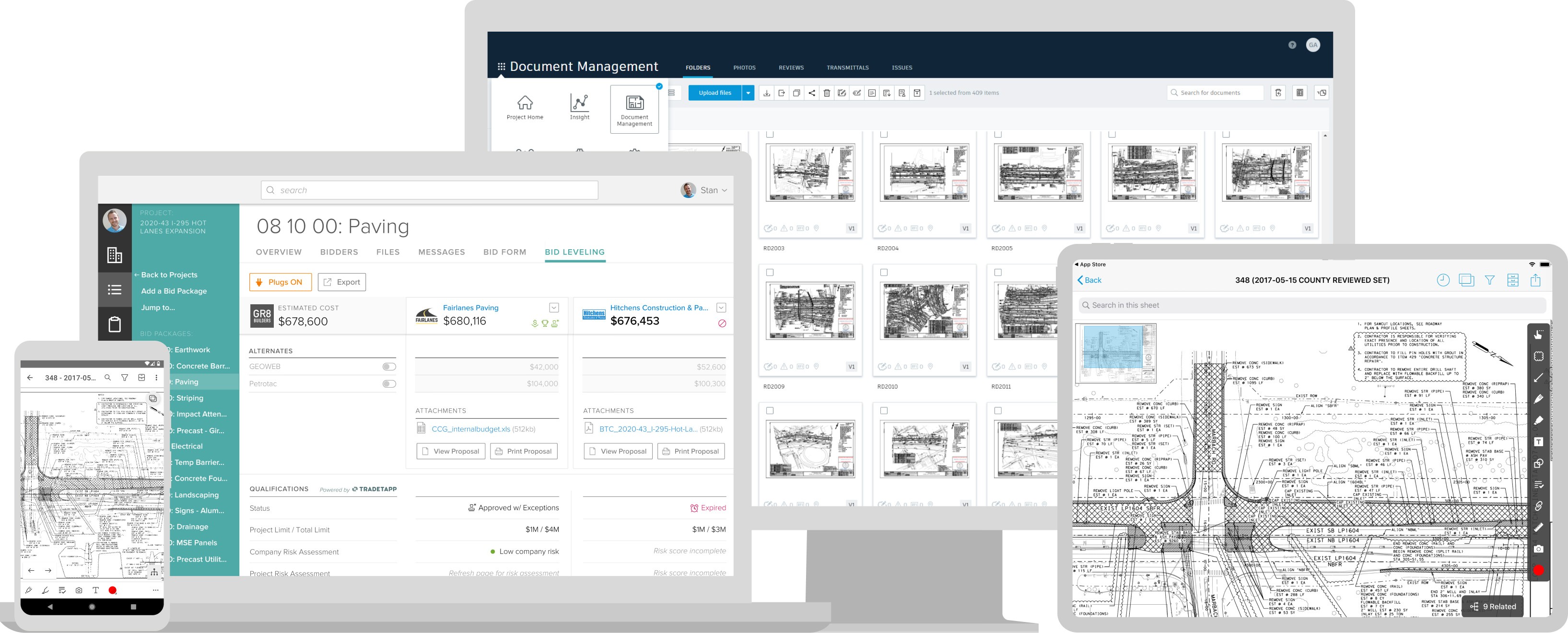 Logiciel de construction Autodesk utilisé sur plusieurs appareils