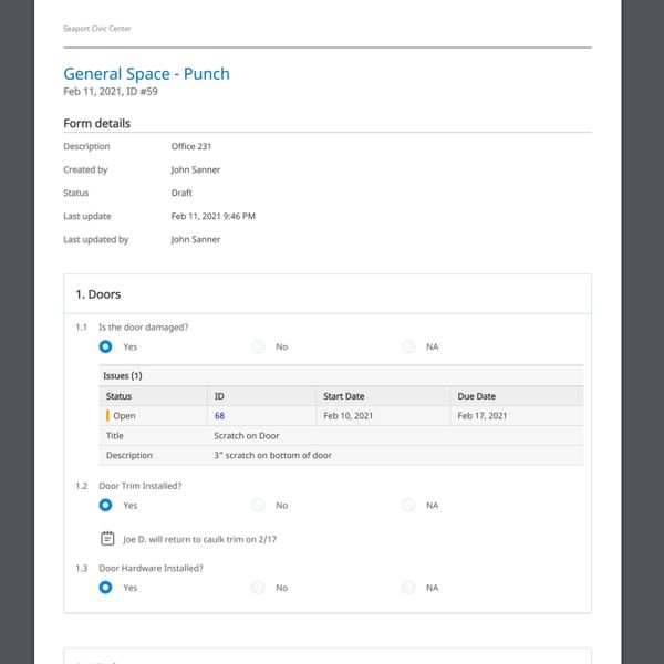 Génération de rapports d’état de projet dans le logiciel de formulaires et contrats de construction.