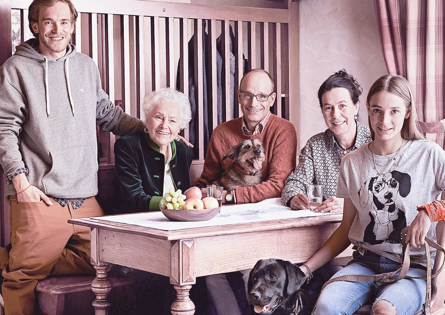 Famiglia Mueller con due cani